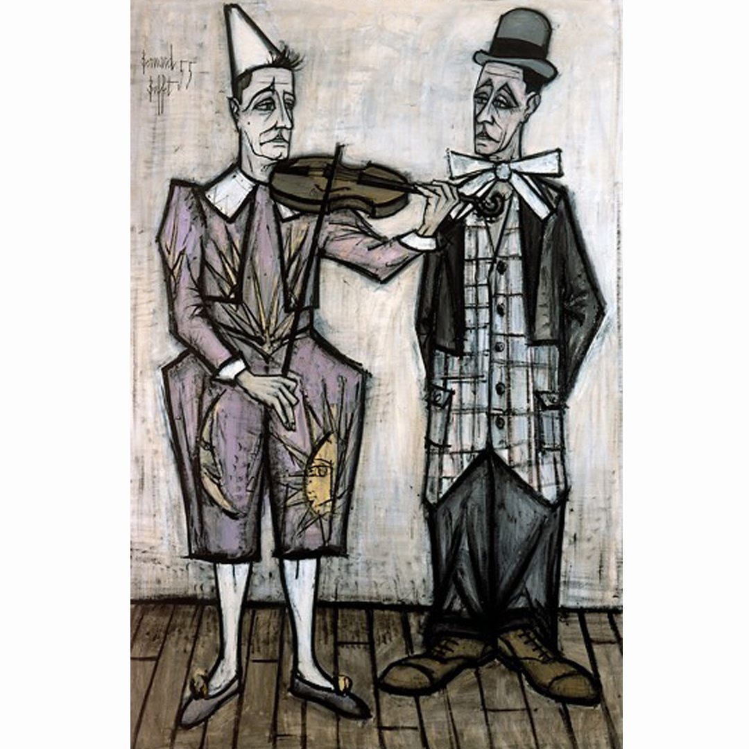 Bernard Buffet - dipinto 03 le-cirque-deux-clowns