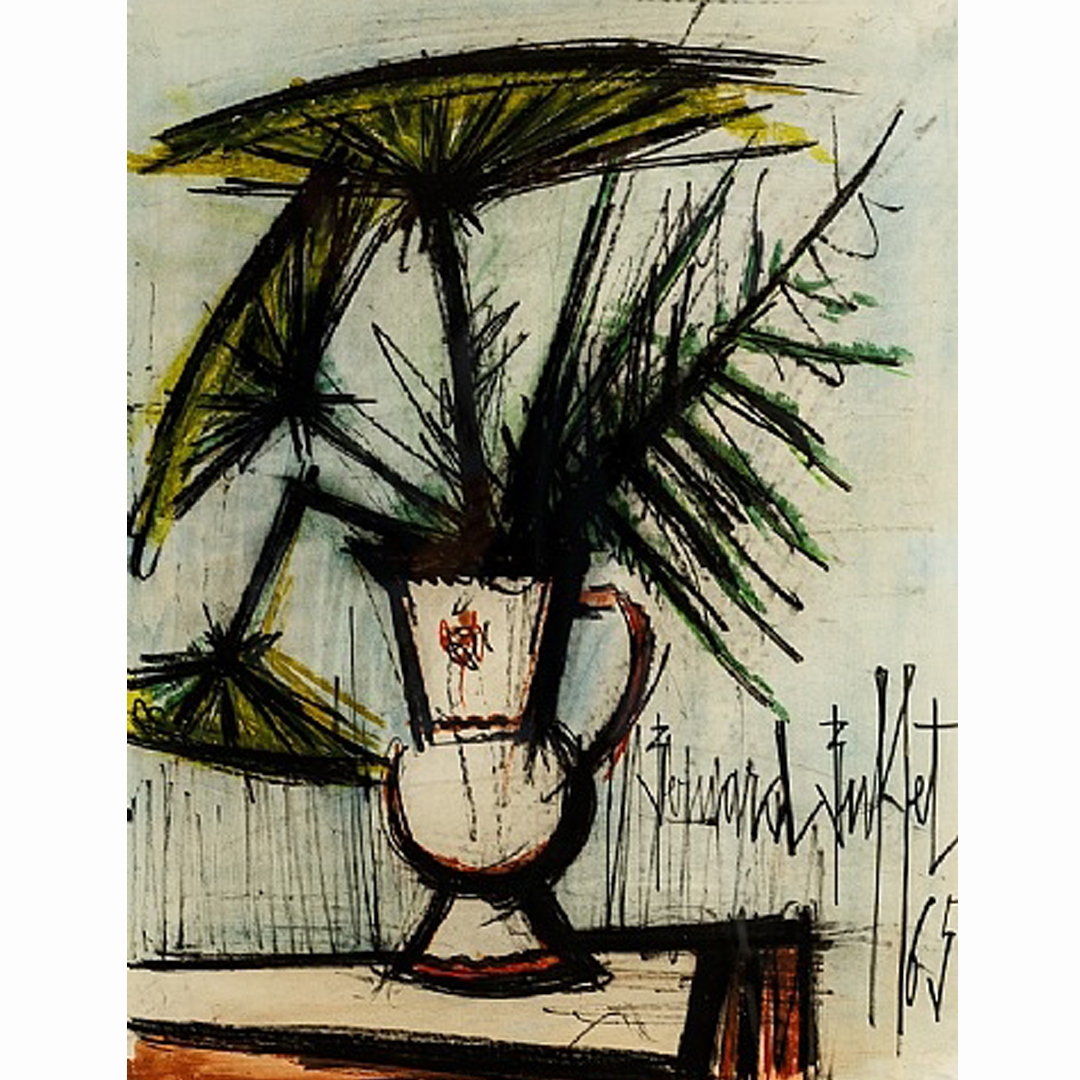 Bernard Buffet - dipinto 06 ombelles-dans-un-vase-1965